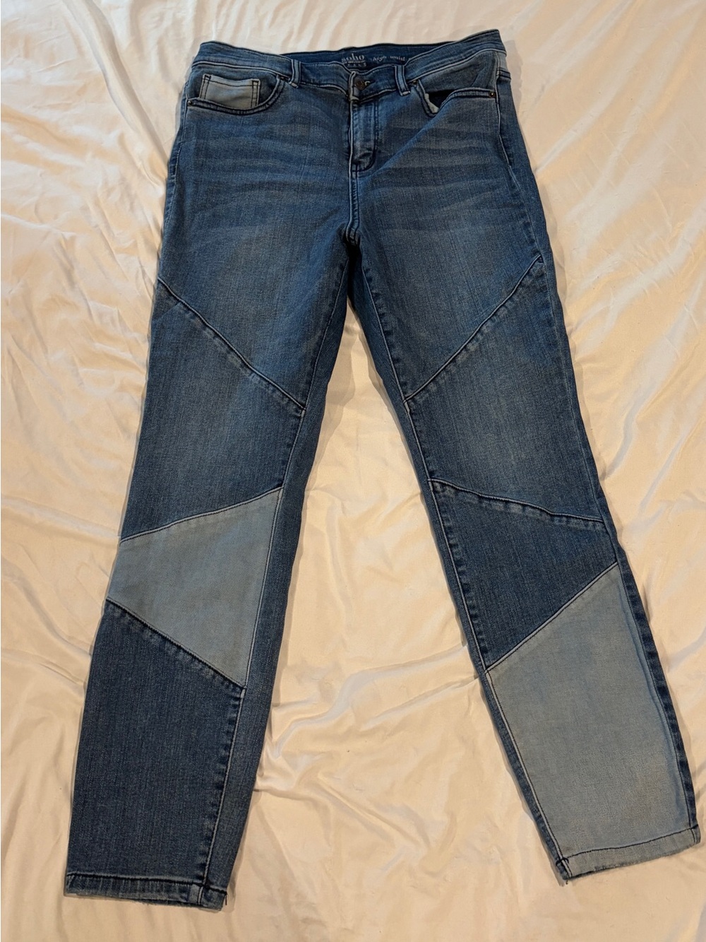 New York & Company Two-Tone Dark Indigo Straight Leg Jeans